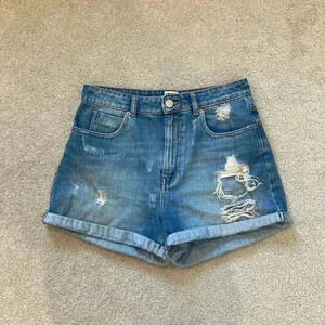 ASOS high rise ripped jean shorts in size 8